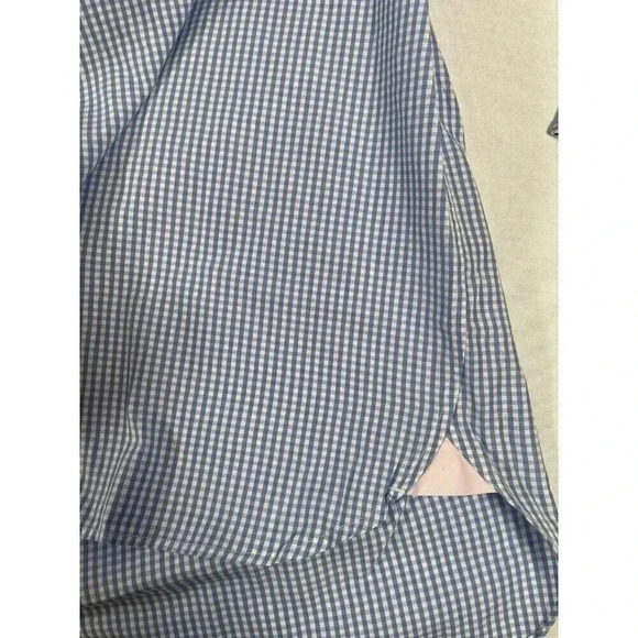 THOMAS PINK Dress Shirt Mens Size 35.5 Blue Gingham Superfine Two Fold Button Up - Picture 5 of 5